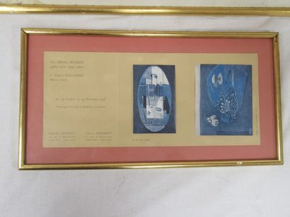 null Set of two framed pieces, including a felt-tip drawing (signed in pencil, framed...