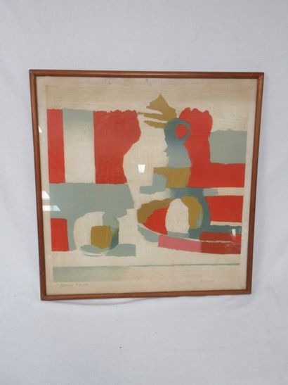 null Ecole moderne "Composition" Lithograph. Artist's proof, signed in pencil. 55...