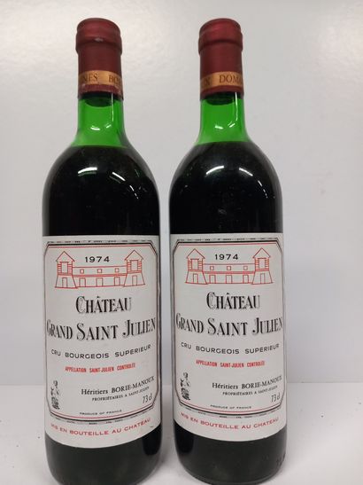 null 2 bottles Château Grand Saint Julien 1974 Cru Bourgeois Superieur Héritiers...
