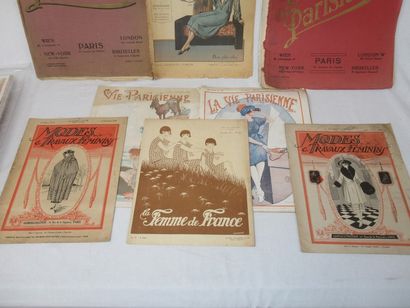 null Batch of fashion magazines: "Modes et travaux", "La Femme de France", "La Vie...