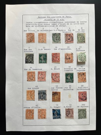 null Lot of antique stamps classified according to "Bureaux de Quartiers de Paris.
Stamps...