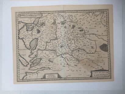 null Carte du pays de Xaintonge. XVIIe. 38 x 51 cm. En feuille (issue d'un ouvra...