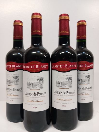 null 4 bouteilles de Lalande de Pomerol 2019 Chantet Blanet