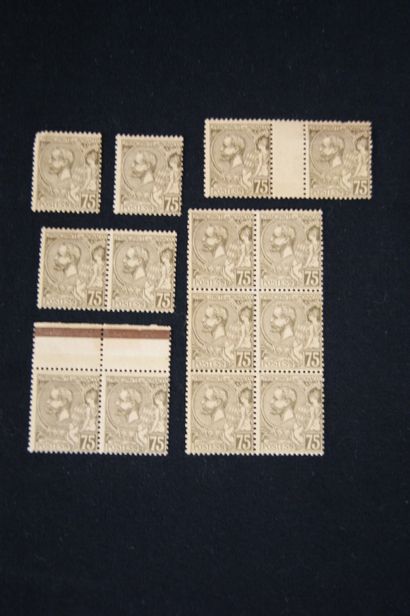 null MONACO Lot de 14 timbres, n°19. Neufs, premier choix. Cote : 742 euros.