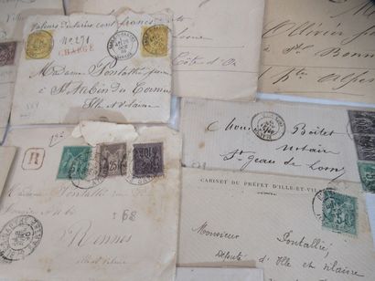 null Lot de 30 enveloppes timbrées fin XIXème siècle. Certaines contiennent des
...