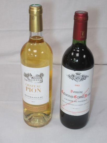 null Lot de 2 bouteilles : 1 Lalande de Pomerol, domaine Galuesses Grand Moine, 1983...
