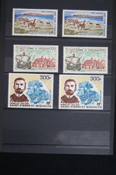 null SAINT PIERRE ET MIQUELON Lot de 6 timbres n°44-46-47. P.A. Neufs, premier choix....