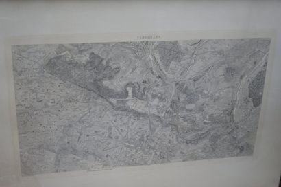 null Gravure encadrée représentant une carte de Versailles, gravé par Bouclet, Dourdan,...