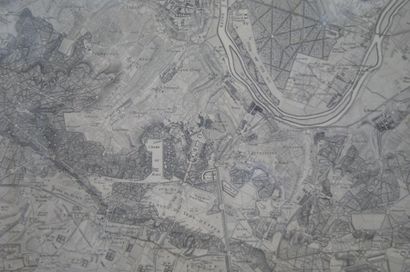 null Gravure encadrée représentant une carte de Versailles, gravé par Bouclet, Dourdan,...