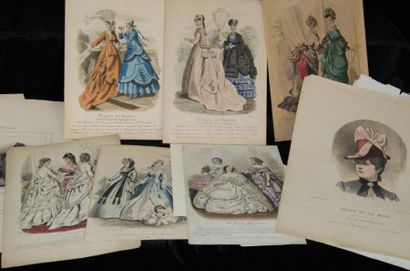 null Ensemble de 12 planches sur le thème de la Mode au XIXe siècle