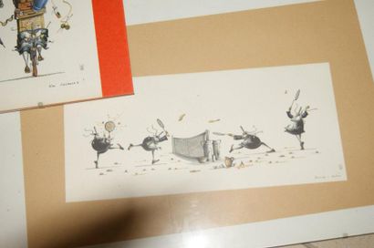 null Ensemble de 18 pièces encadrées dont une de Tintin, 3 en étain et une série...