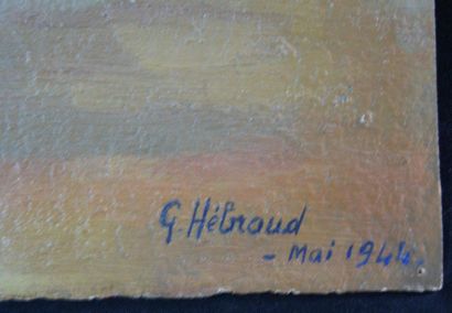 G.HEBROUD Bouquet de pensées, huile sur carton, signée et datée en bas à droite,...