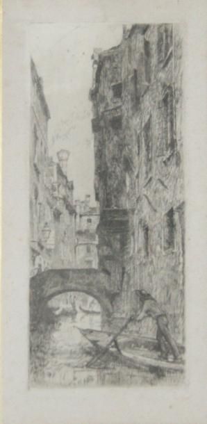 BACHER Otto Henry Ponte del Pistor Lithographie 33 x 15 cm