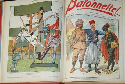 null Ensemble de journaux reliés: A la baïonnette (du numéro 1 au 24, 1915) et J'ai...