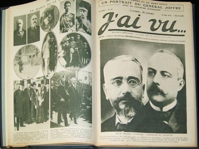 null Ensemble de journaux reliés: A la baïonnette (du numéro 1 au 24, 1915) et J'ai...