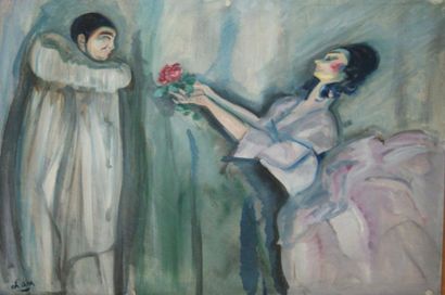 Charles (Félix) Gir (1883-1941) Arlequin Huile sur toile 71 x 88 cm
