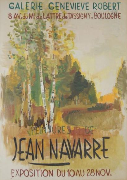 null Modèle original de l'affiche de l'exposition des peinture de Jean Navarre à...