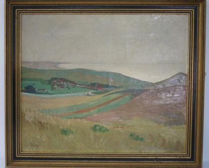 null Paysage, huile sur toile, signée Cléty 46 x 55 cm