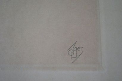 Ferdinand Oger Chien couché, gravure, signée et numérotée au crayon 2/30. 34 x 33...