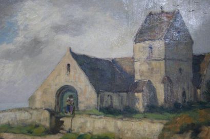 Jean-Charles MILLET (1892-1944) Eglise de Gréville (département de la Manche), huile...