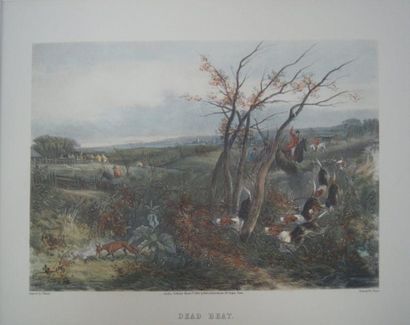 ECOLE ANGLAISE "Dead Beat" (scène de chasse à courre) par Shayer. 36 x 47 cm (à ...