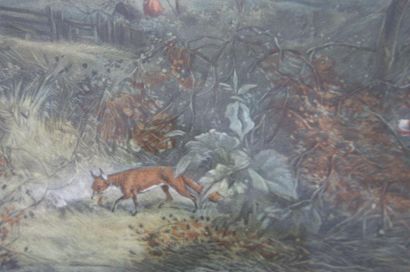 ECOLE ANGLAISE "Dead Beat" (scène de chasse à courre) par Shayer. 36 x 47 cm (à ...