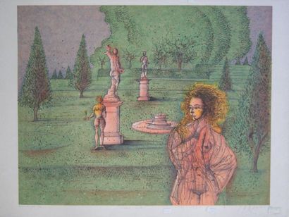 CARZOU Jean L'automne à Versailles Lithographie, signée, titrée et numérotée 31/150...