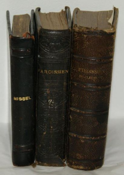 null Lot de deux paroissiens (Alfred Mame et fils, 1882 et Librairie Le Clere & cie,...