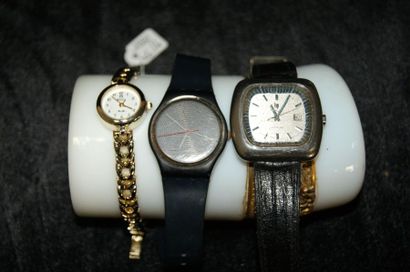 null Lot de 6 montres : 3 LIP, 1 FOSSIL, 1 WEILL, 1 SWATCH