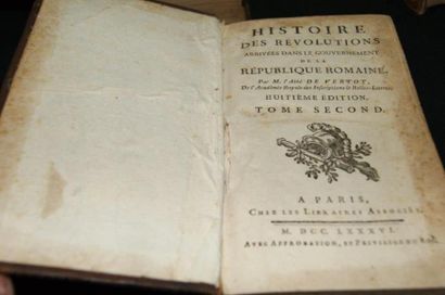 null Ensemble de 6 ouvrages XVIIIe : Abbé de Vertot, Révolutions romaines. Paris,...