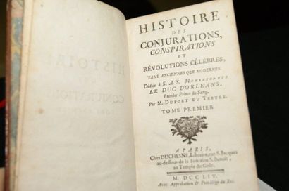 null Ensemble de 6 ouvrages XVIIIe : Abbé de Vertot, Révolutions romaines. Paris,...