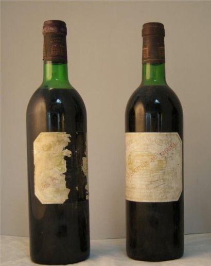null 2 bouteilles de Château Margaux, 1er Grand cru classé 1977 et année inconnue...