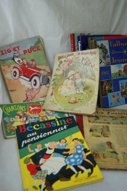 null Lot de livres d'enfants anciens : Zig et Puce (acc), Dans le jardin de grand-mère,...
