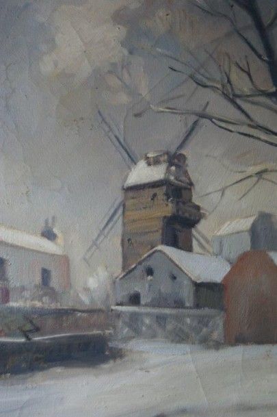 null Audrey Prevost (1890-1961) Moulin, huile sur toile, signée et datée 39. 61 x...