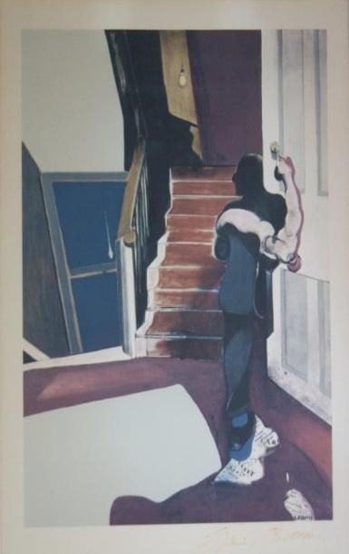 null Francis BACON, Panneau central du triptyque "In memoriam of George Dyer". Lithographie...