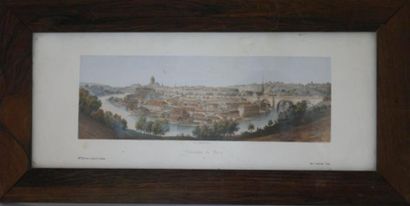 null D'après Deroy, Panorama de Berne. Lithographie en couleurs. Imprimée chez Lemercier,...