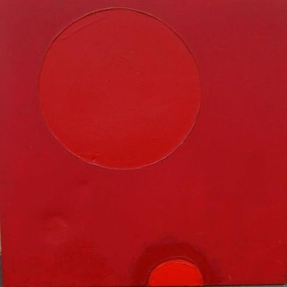 null Luis FEITO LOPEZ (né en 1929), Composition en rouge, pienture sur toile. 
Contresignée,...