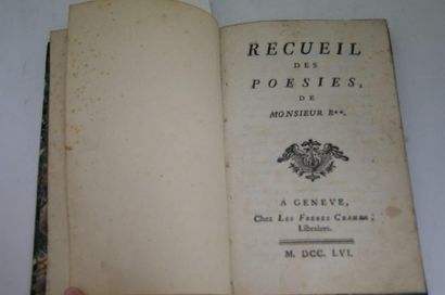 null Erotica. Recueil de Poésie de Monsieur B**. Genève, Frères Cramer, 1756. (quelques...