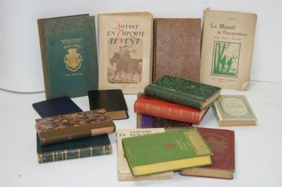 null Lot de 15 livres XIXe-XXe dont Autant en emporte le Vent (NRF), La Fontaine,...