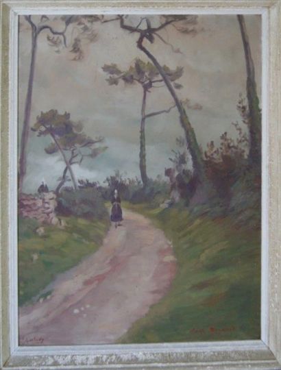 Emile BERNARD (1868-1941) Emile BERNARD (1868-1941)

Bretonne sur un chemin à Loctudy

Huile...