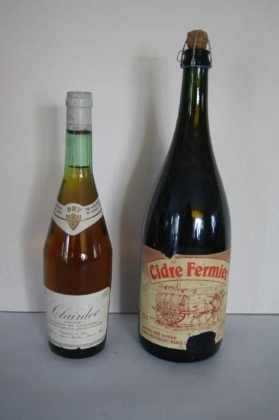 null Lot de deux bouteilles : magnum de cidre fermier, Clairette du Languedoc