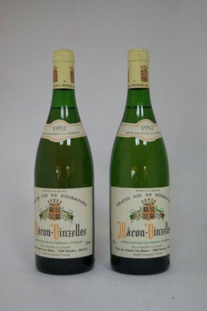 null 2 bouteilles de Mâcon-Vinzelles, 1992.