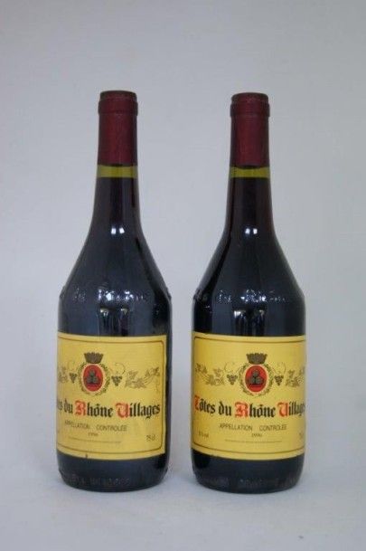 null 2 bouteilles de Côtes du Rhône Village, 1996.