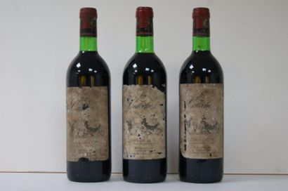 null 3 bouteilles La Calèche 1975 (étiquettes sales et abîmées)