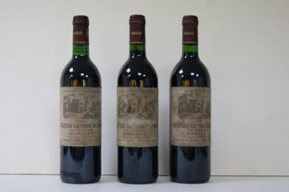 null 3 bouteilles de Château la Tour de Mons, Margaux 1989 (étiquettes sales)