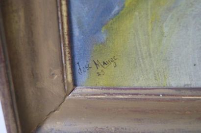 null José MANGE Portrait de femme, huile sur isorel signé et daté "25" . 46 x 35...
