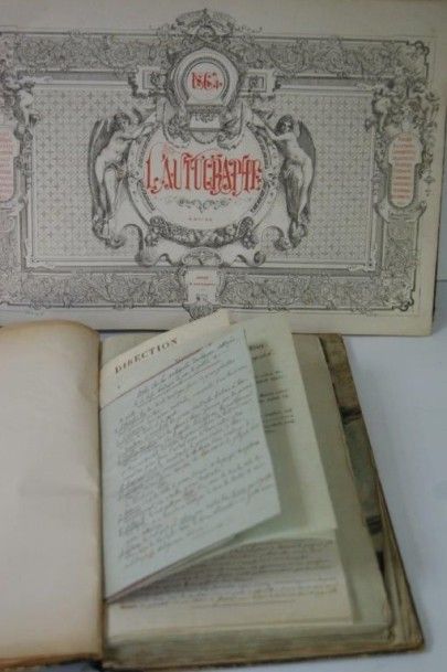 null "L'Autographe", 1864. Recueil de facs similés. On y joint un Recueil de documents,...