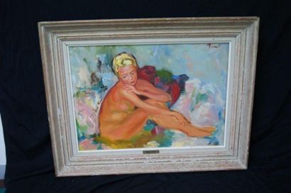 null Pierre-Laurent BRENOT (1913-1998) Nu féminin assis. 34 x 49 cm