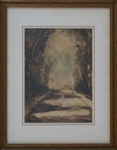 null Emile BERNARD (1868-1941)
La route
Lavis d'encre et aquarelle, signé en bas...