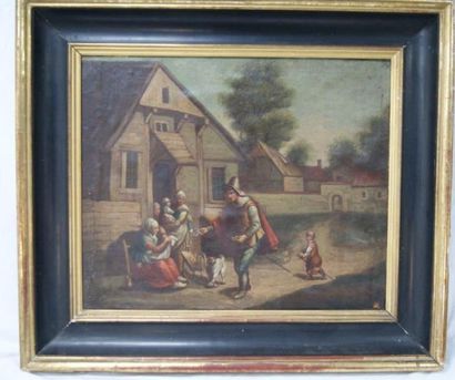 null Ecole française du XVIIIe siècle, Scène de genre. Huile sur toile. 48x58 cm...